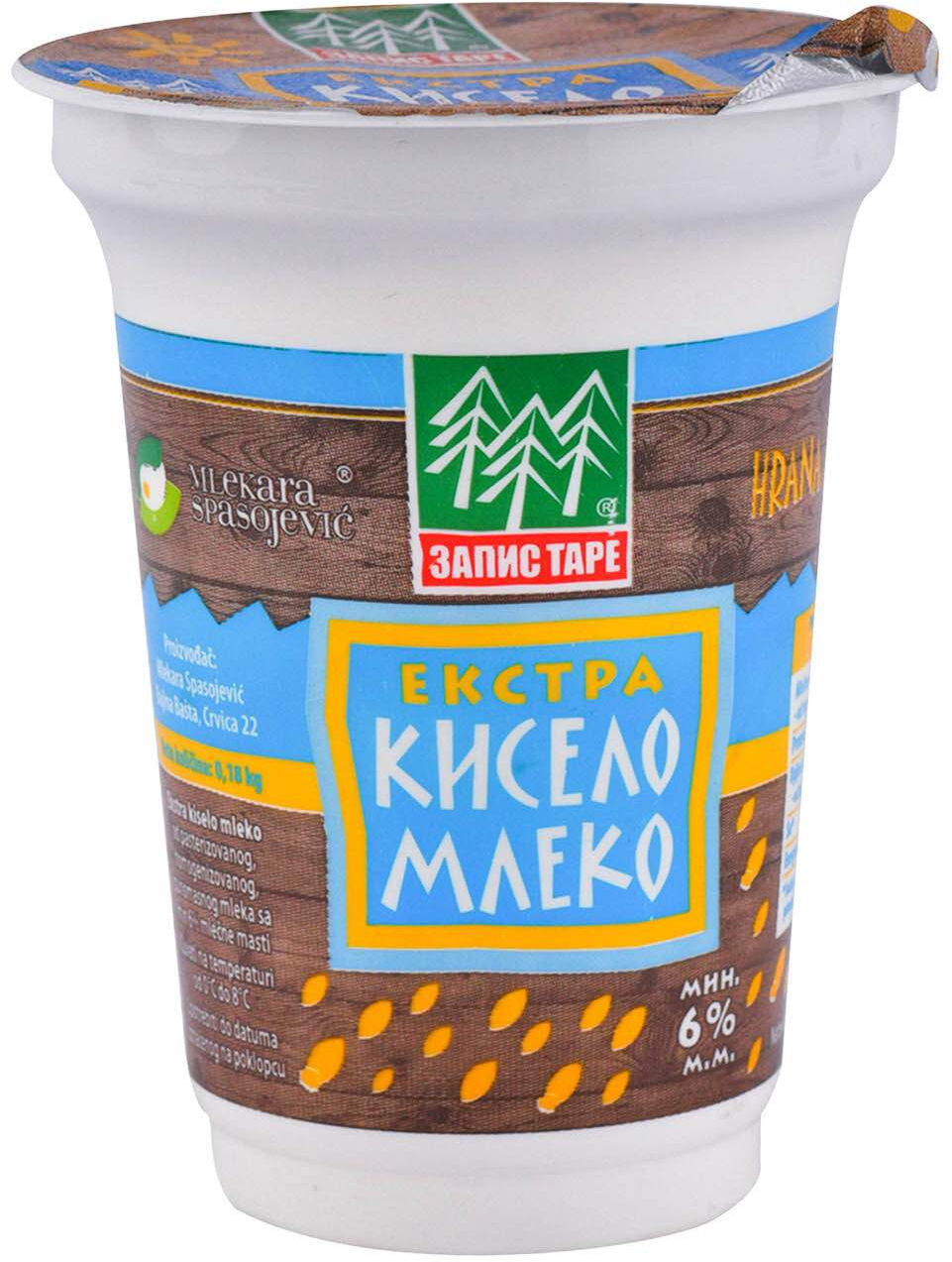 Ekstra kiselo mleko 6% MM 0,18kg Zapis-slika