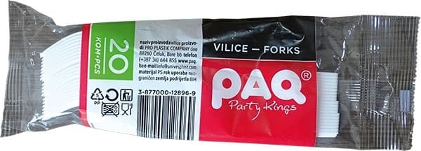 Plastične viljuške PAQ 20kom bele-slika