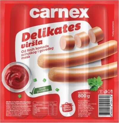 Delikates virsla Carnex 800g-slika