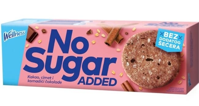 Keks Wellness No Sugar Added 125g-slika