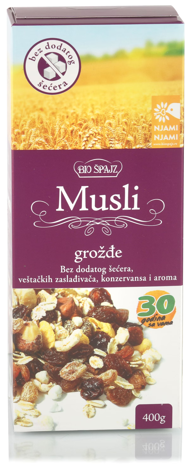 Musli grozdje bez dodatog secera 400g-slika