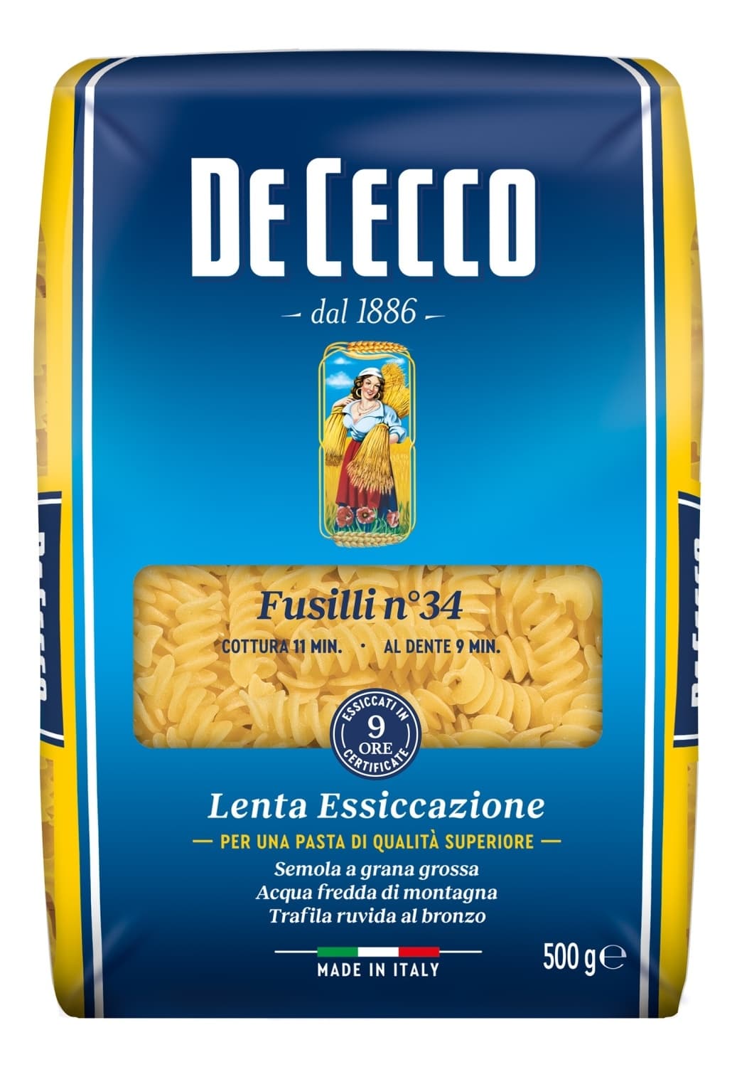 PASTA FUSILLI 500G DE CECCO-slika