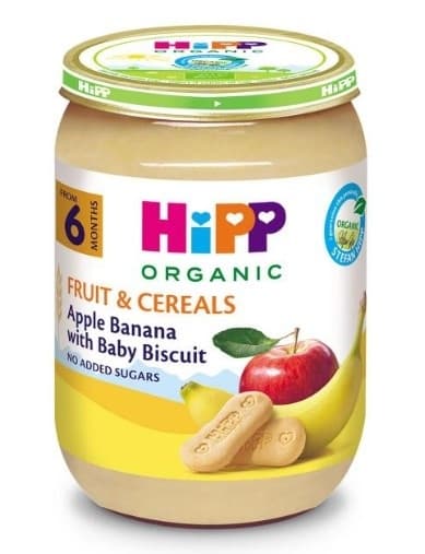 KAŠICA JABUKA&BANANA&KEKS 190G HIPP-slika