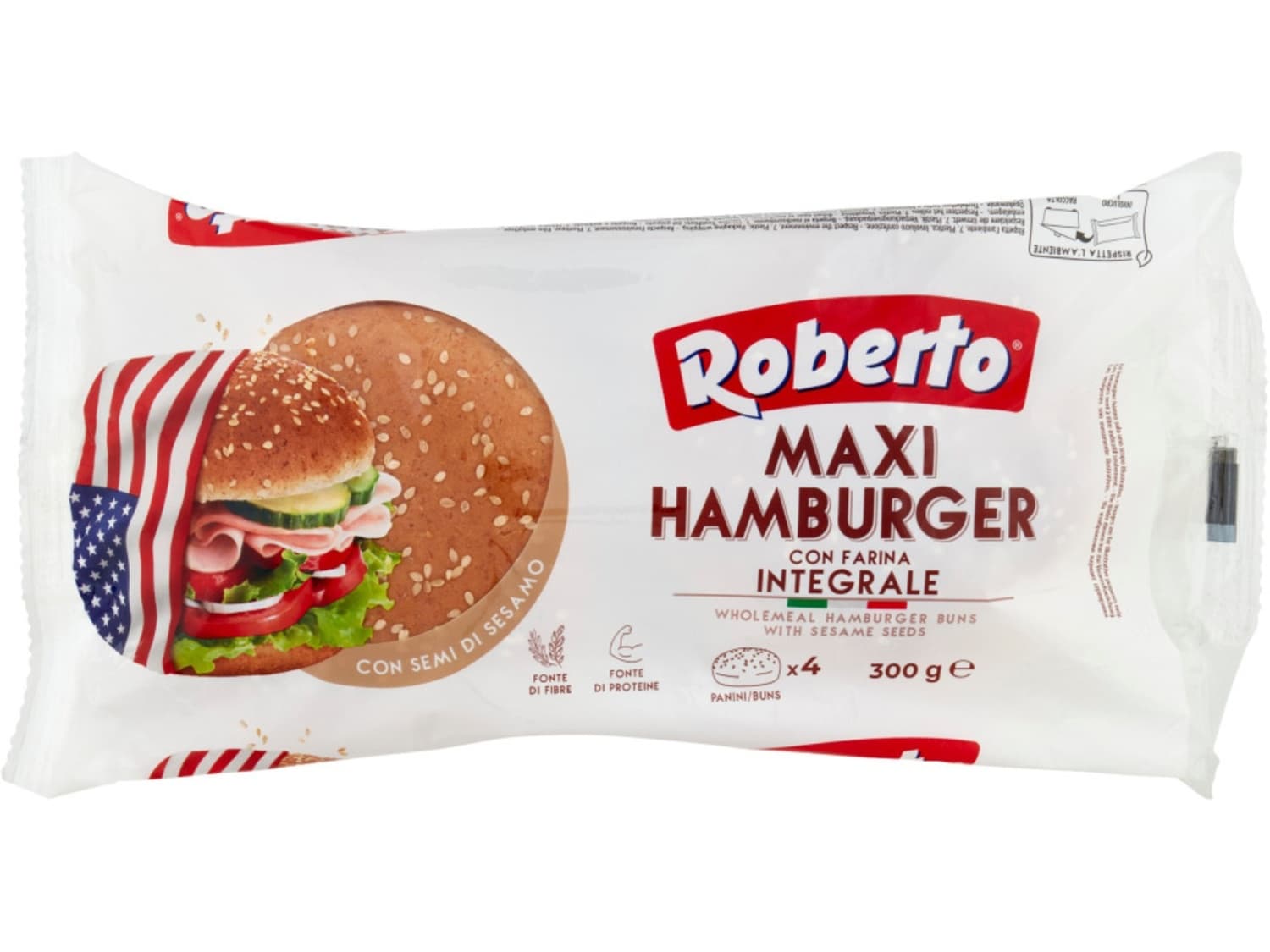 BURGER MAXI INTEGRALNI 330G ROBERTO-slika