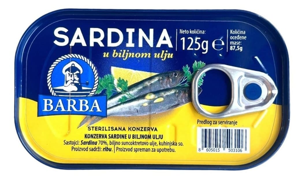 SARDINA U ULJU 125G BARBA-slika