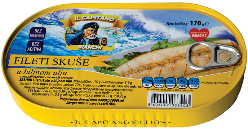 Skusa filet/ulju hansa Il Capitano 170g-slika