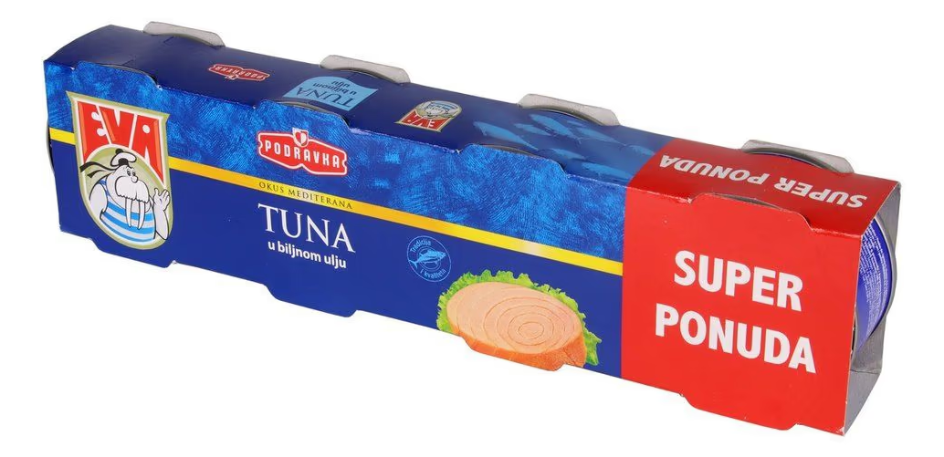 Tuna komadi biljno ulje Eva 4x80g-slika