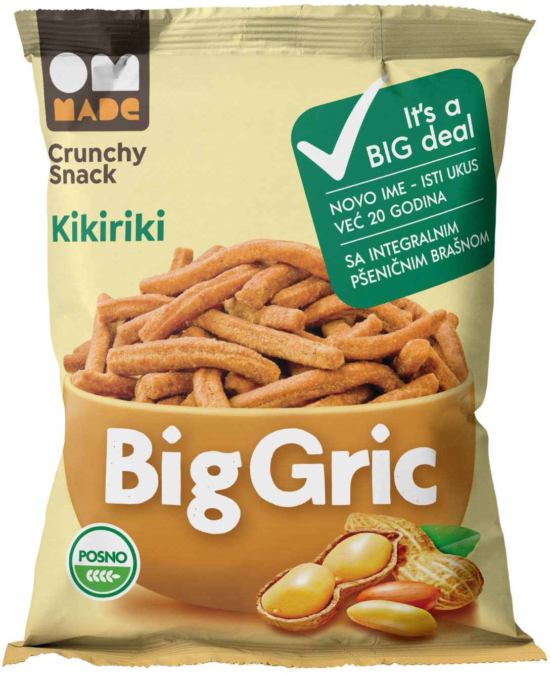 Integralni stapici kikiriki Big Gric 70g-slika