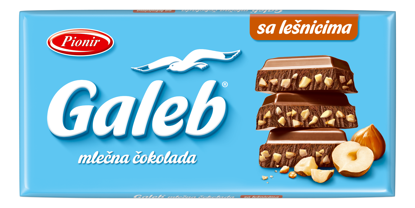 ČOKOLADA GALEB 80G SECKANI LEŠNIK-slika