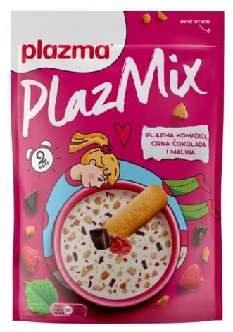 OBROK KEKS MALINA ČOK 80G PLAZMIX-slika
