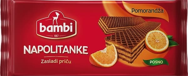 Napolitanke pomorandza Bambi 185g-slika