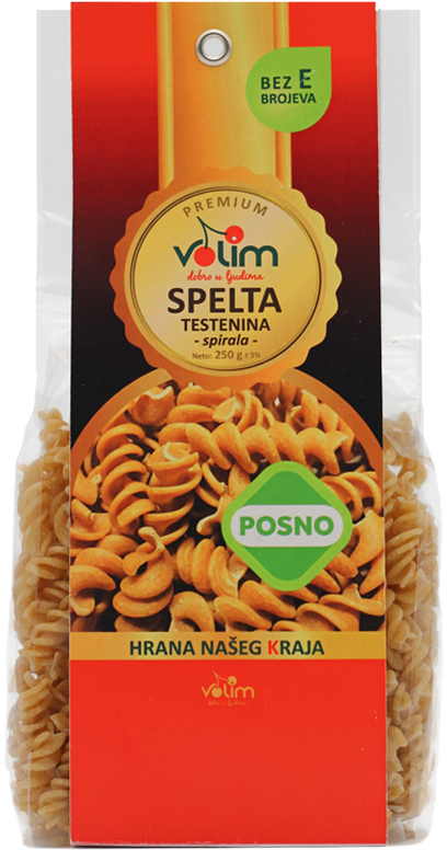 TESTENINA SPELT SPIRALA 250G VOLIM-slika