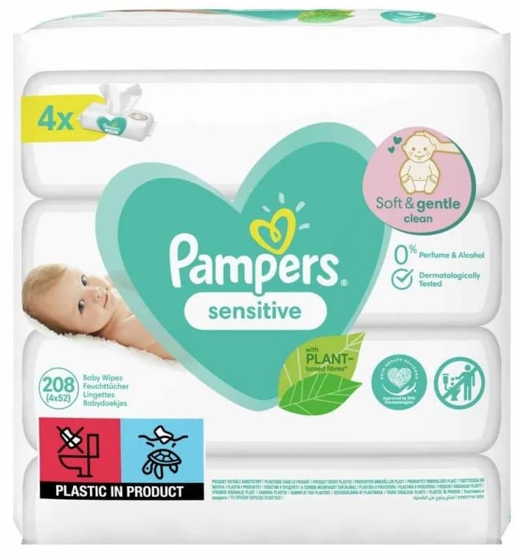Vlazne maramice Sensitive 4x52 Pampers-slika