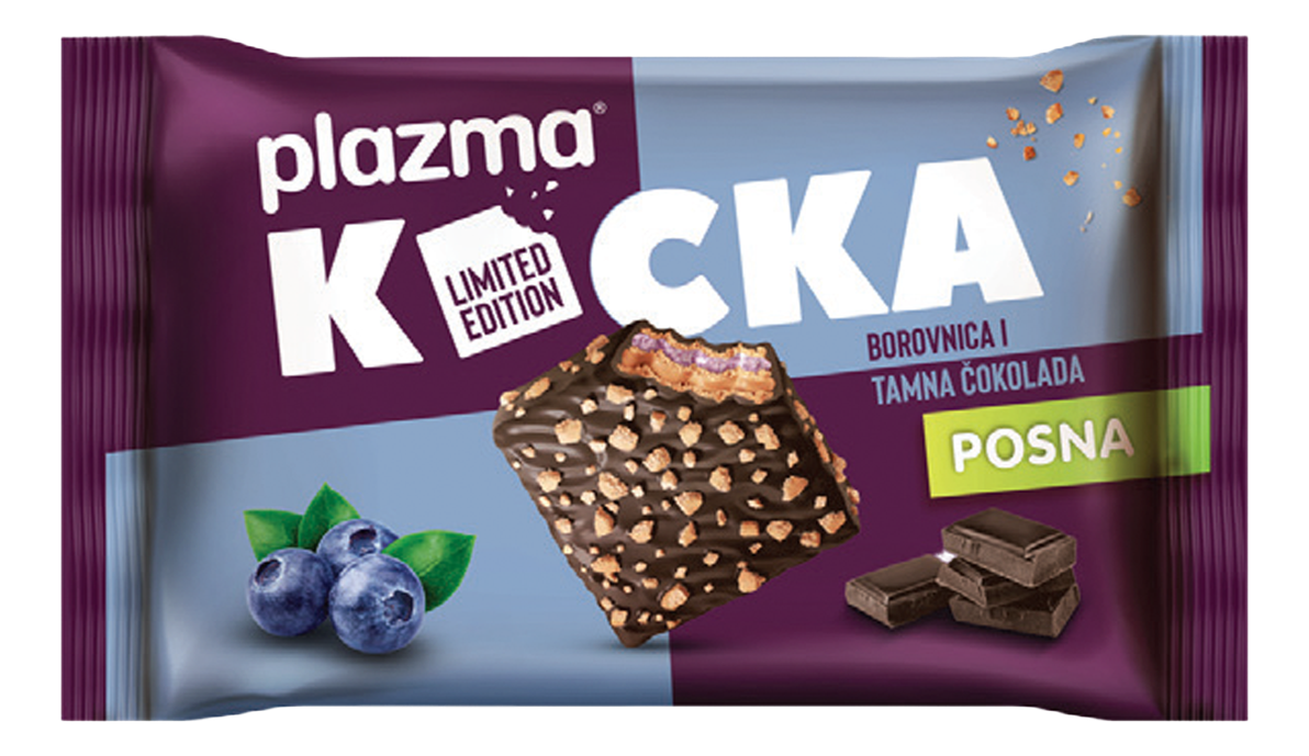 VAFL PLAZMA KOCKA POSNA BOROVNICA PRELIVENA CRNOM ČOKOLADOM 67.5G-slika