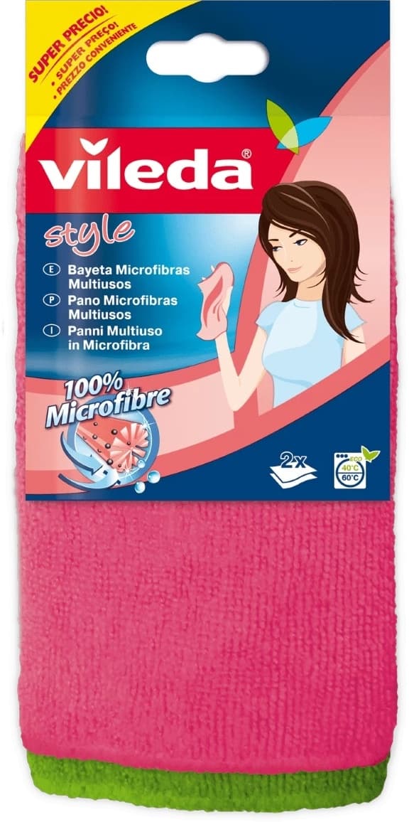 Set višenamenskih mikrofiber krpa Style 2/1 sort Vileda-slika