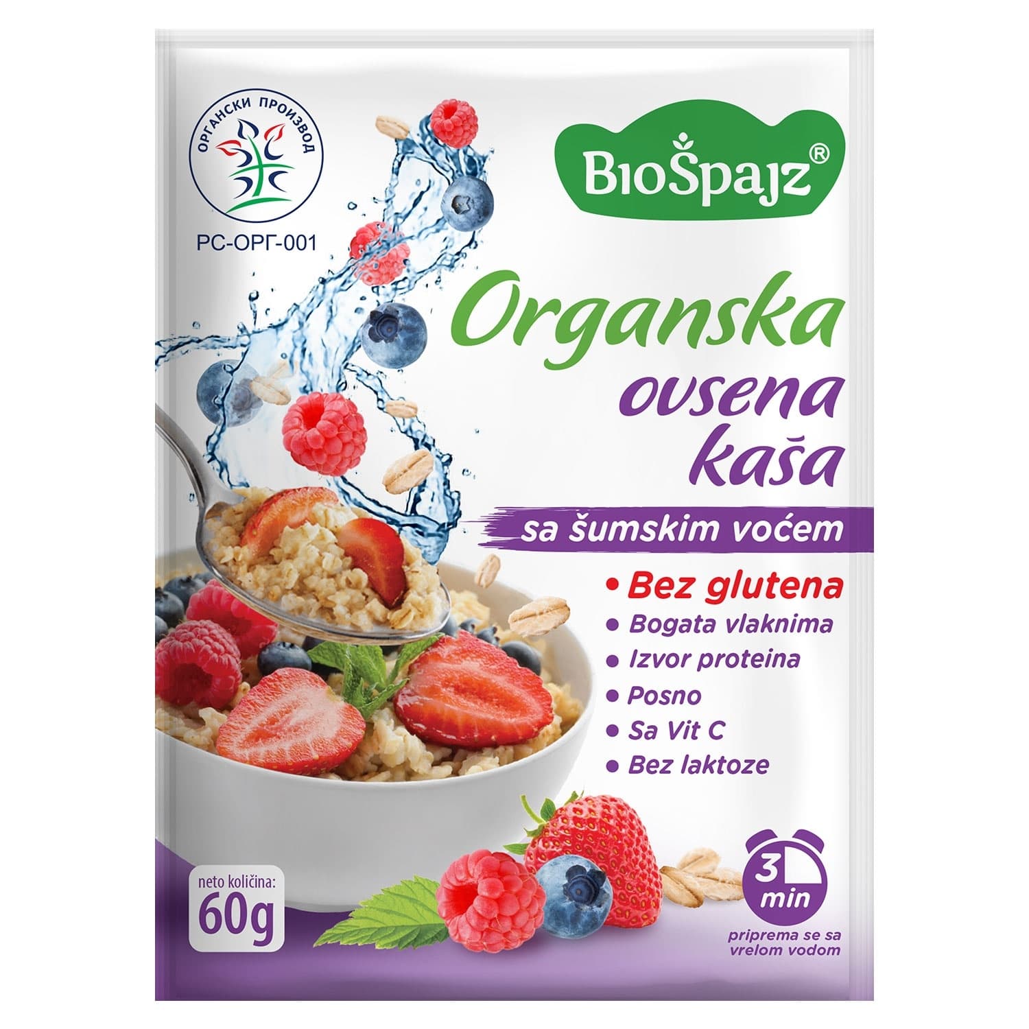 KAŠA OVSENA Š VOĆE 60G BIO ŠPAJZ-slika