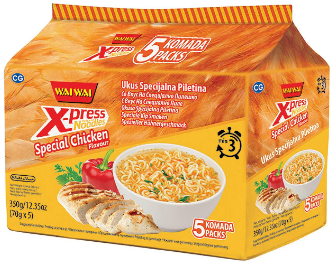 Nudle WAI WAI X-press specijalna piletina 350g-slika