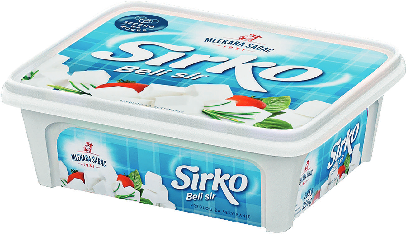 Beli polumasni meki sir 35% Sirko 250g-slika