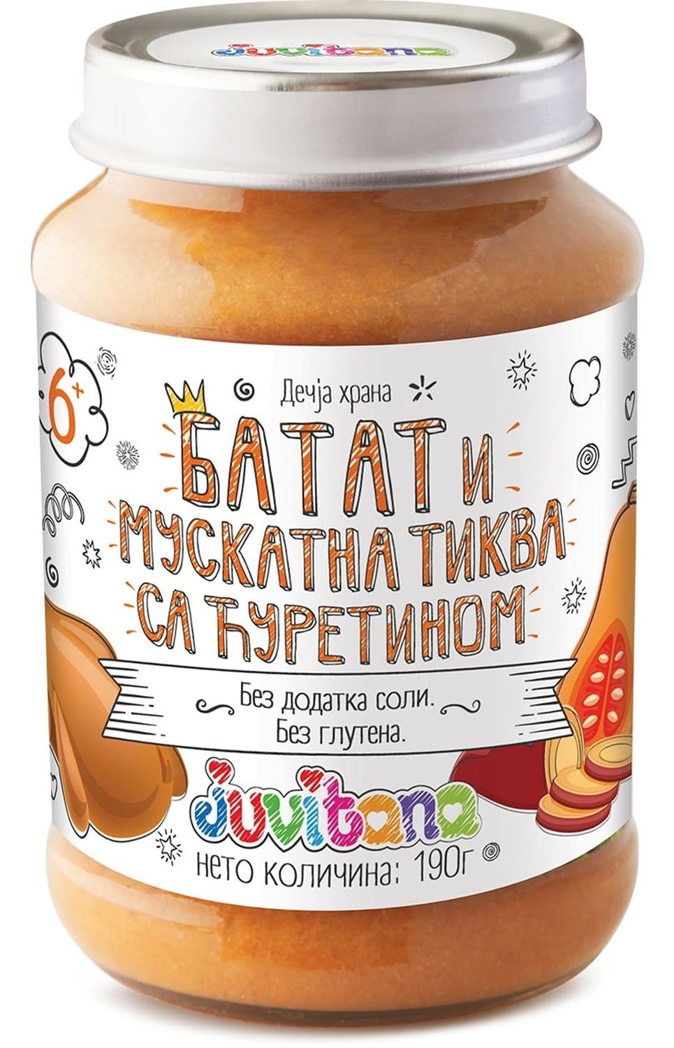 Kas.batat,musk.tikva i cur.Juvitana 190g-slika