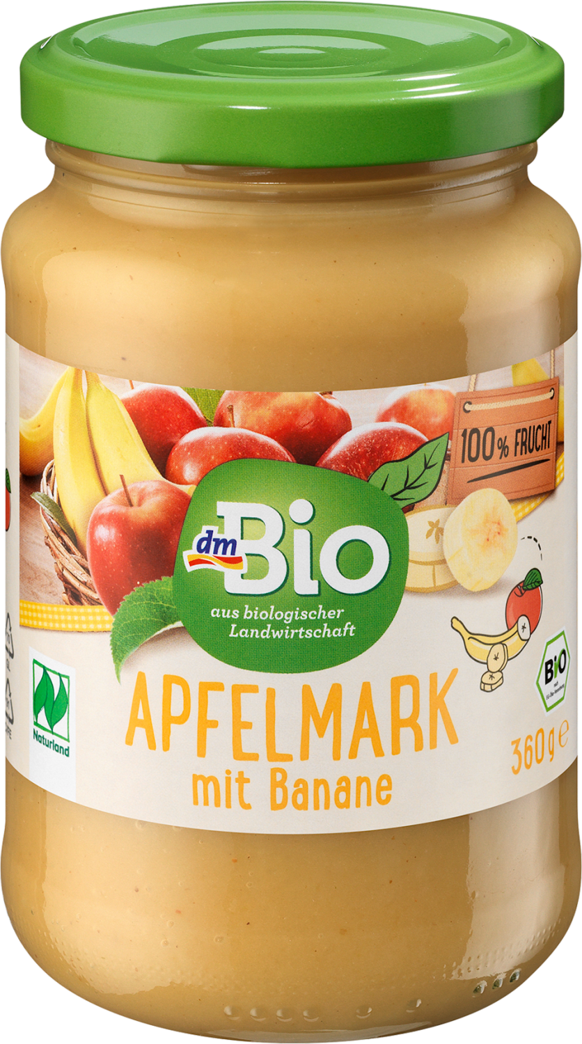 DM BIO voćni pire jabuka i banana 360g-slika