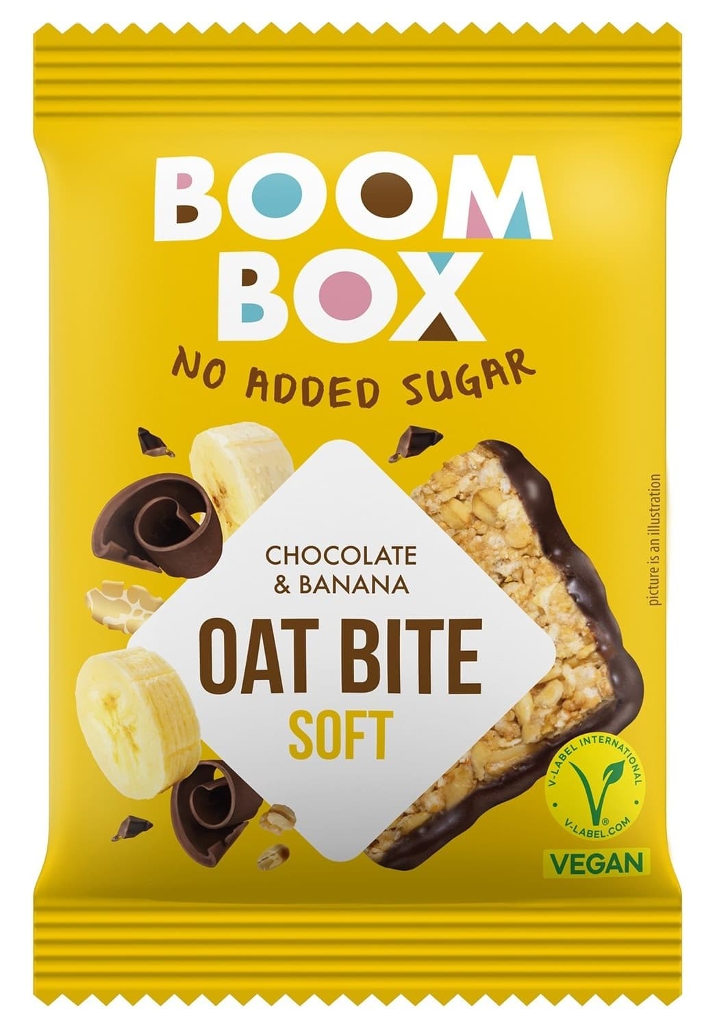 OVSENA PLOČICA BANANA TAMNA ČOKOLADA 20GR BOOM BOX-slika