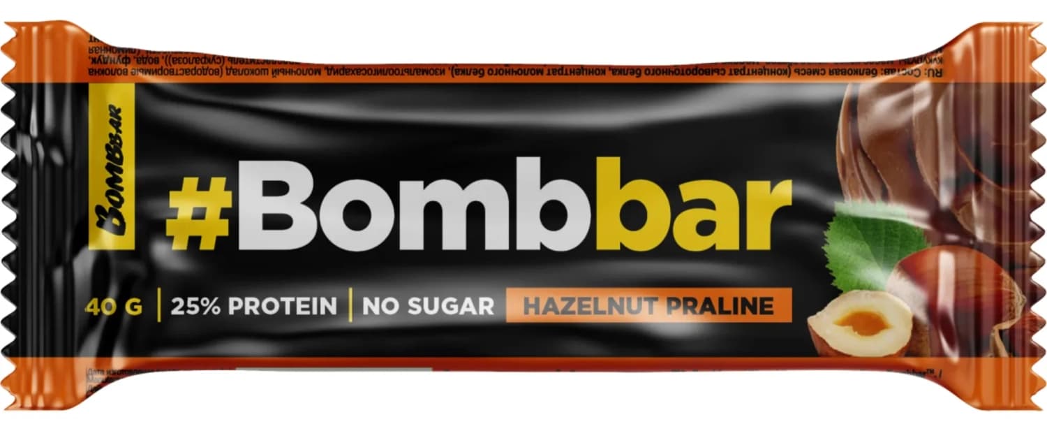 BOMBBAR bar lešnik i čokolada bez šecera 40g-slika