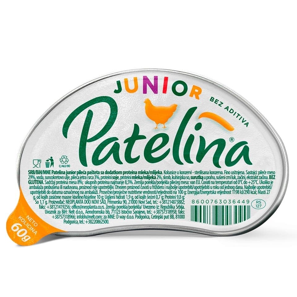 PAŠTETA PILEĆA PATELINA JUNIOR 60G-slika