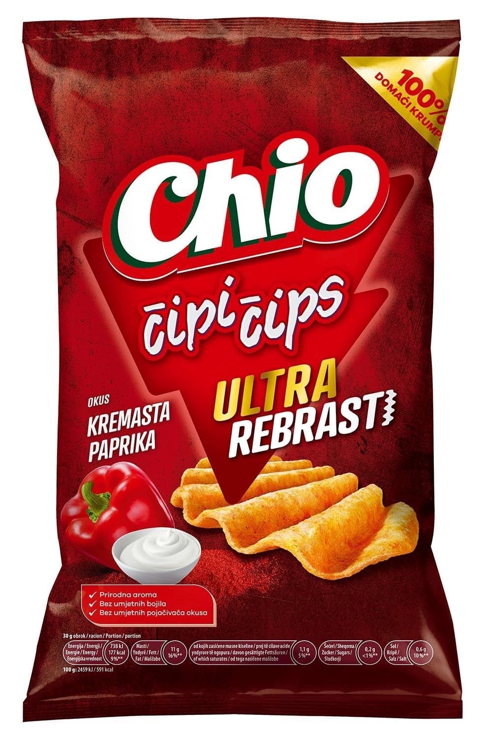 ČIPS CHIO ULT REB CREA PAPRIKA 80G-slika