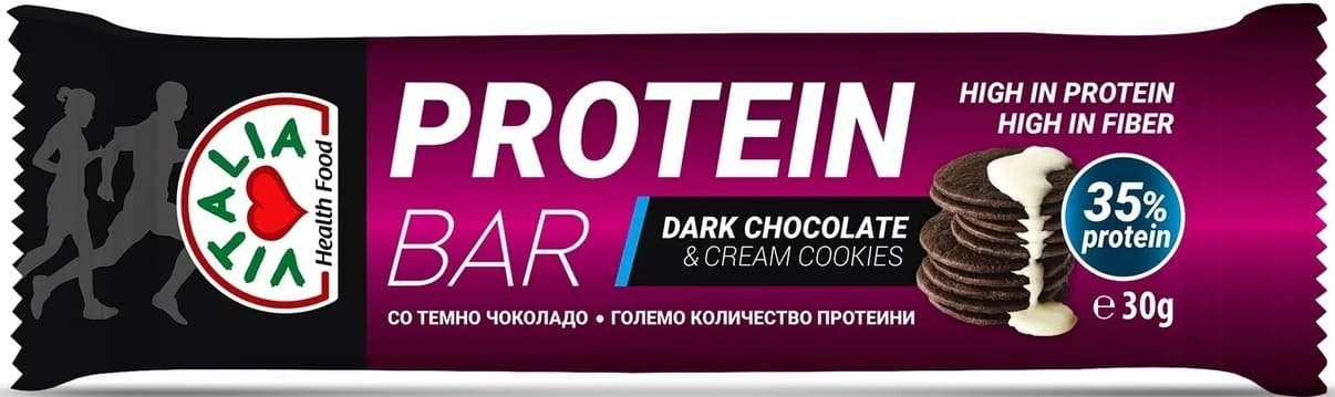 ČOKOLADICA PROTEIN BAR 30G TAMNA ČOKOLADA I KEKS-slika