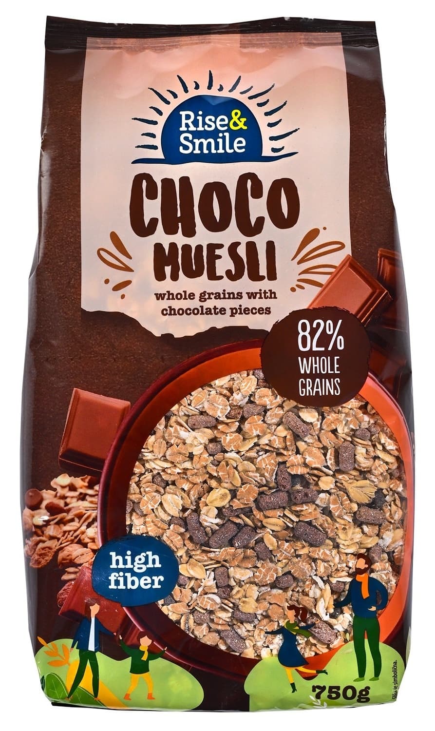 MUSLI ČOKOLADA 750G RISE&SMILE-slika