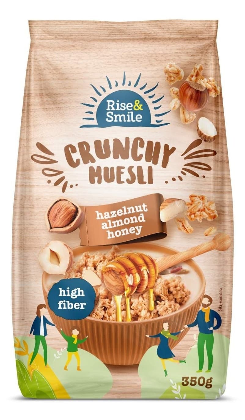 MUSLI CRUNCHY ORAŠ MED 350G RISE&SM-slika