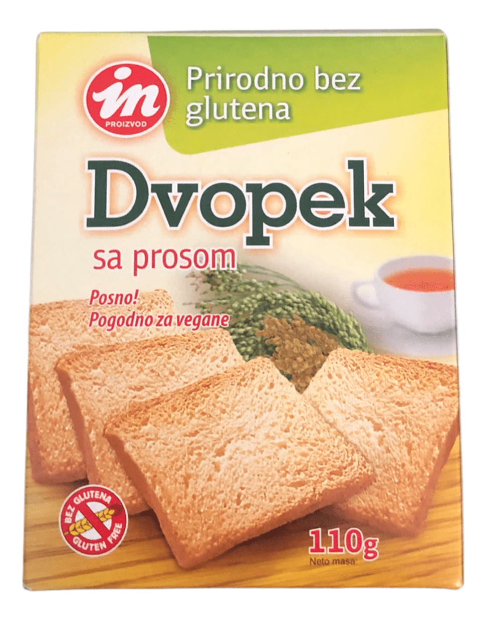 DVOPEK BEZGLUTENSKI PROSO 110G IN-slika