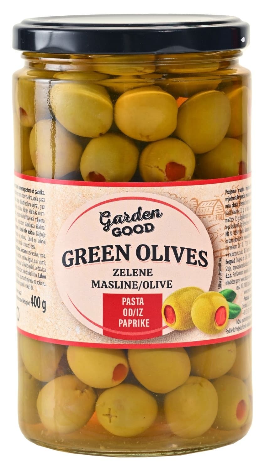 MASLINE ZELENE PAPRIKA 700G GARDEN-slika