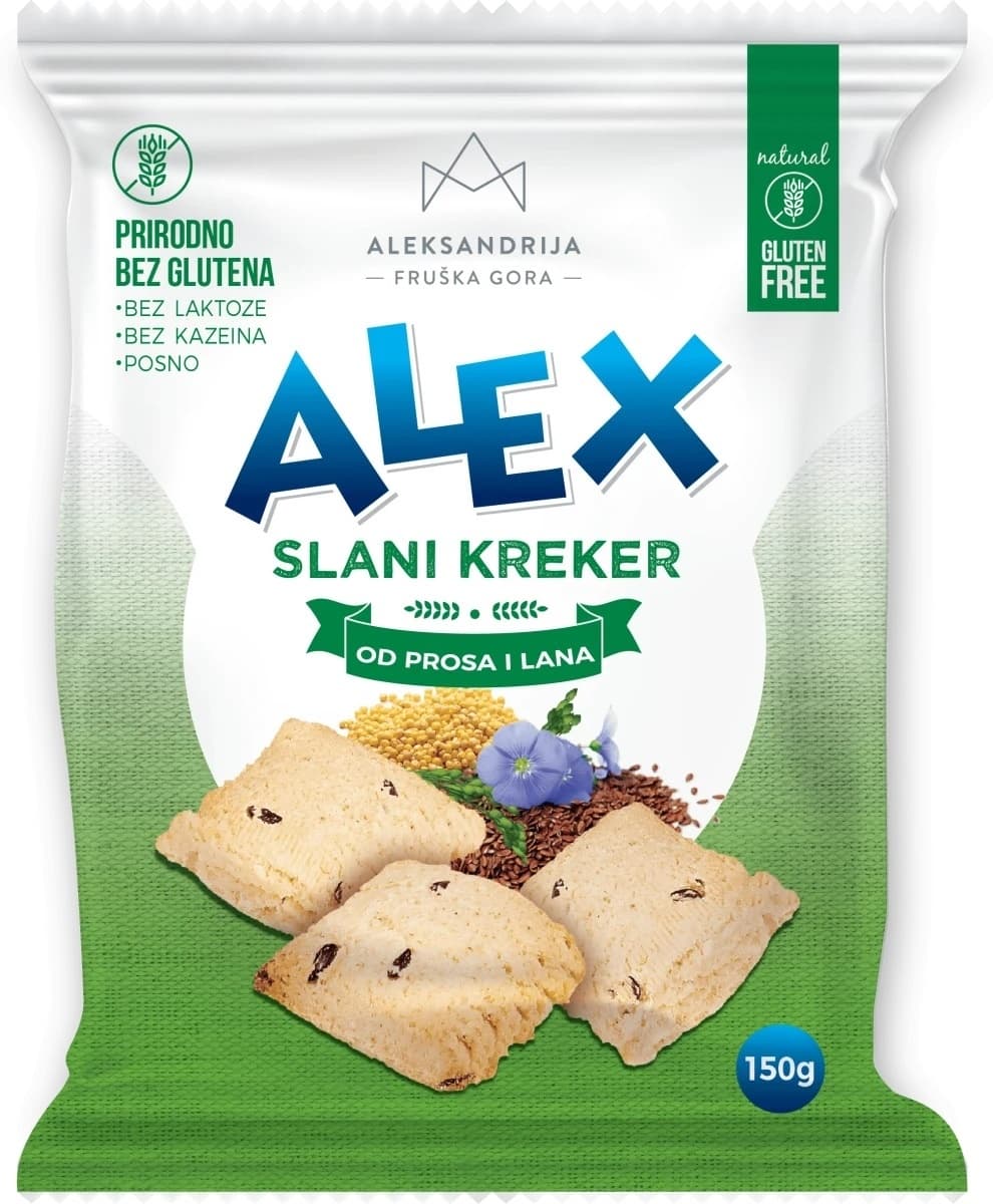 KREKER SLANI BG PROSO&LAN 150G ALEK-slika