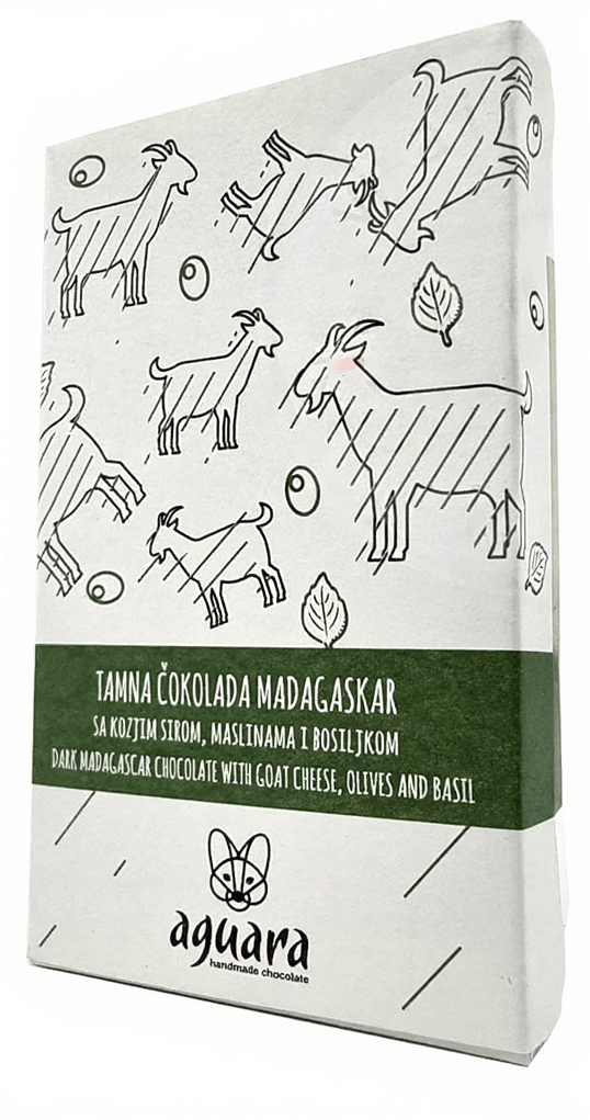 Čokolada AGUARA sir masline i bosiljak 65g-slika