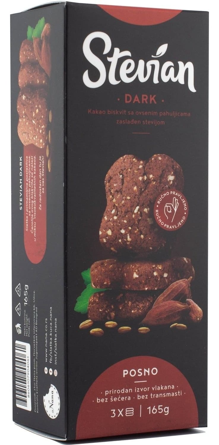 STEVIAN keks dark 165g-slika