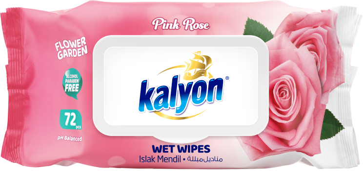 Vlažne maramice KALYON flower garden pink ruža 72kom-slika