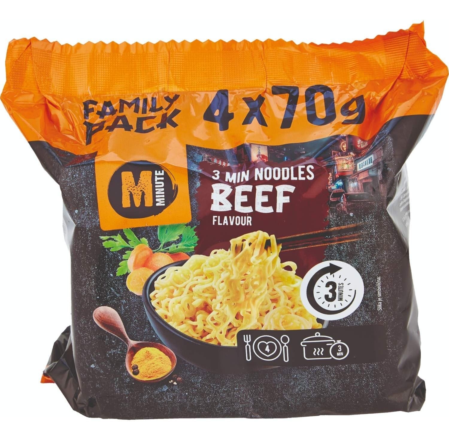 Nudle MINUTE govedina 4x70g-slika