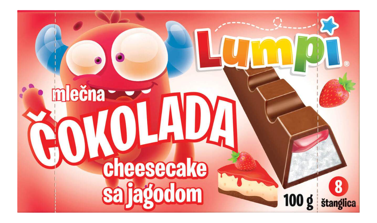 Čokolada LUMPI cheescake sa jagodom 100g-slika
