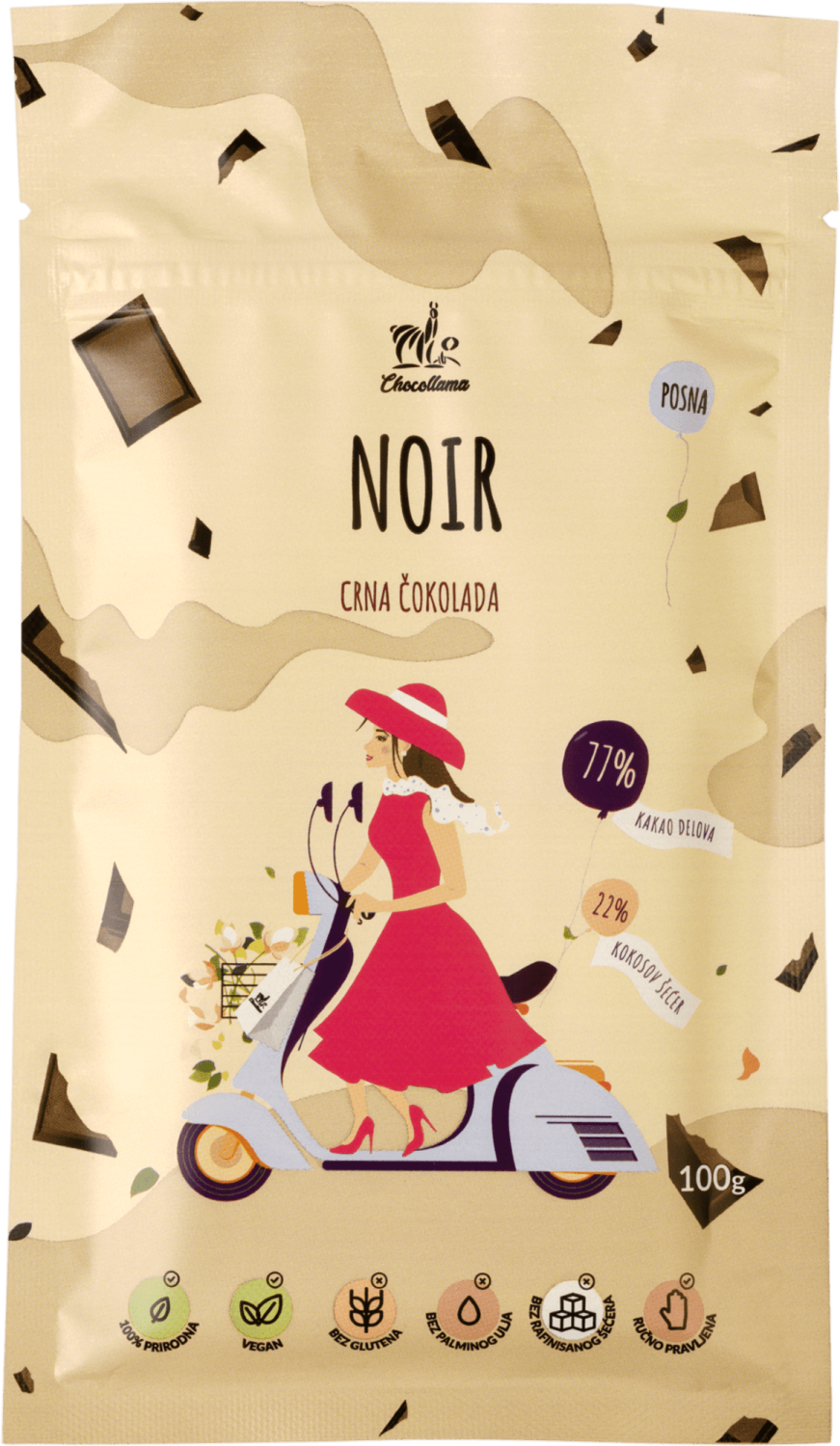 ČOKOLADA CRNA NOIR 77% 100G CHOCOLL-slika