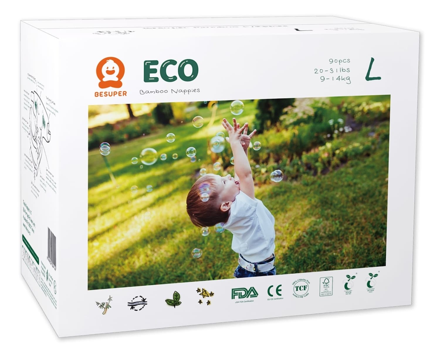 BESUPER pelene eco bamboo L 90kom-slika