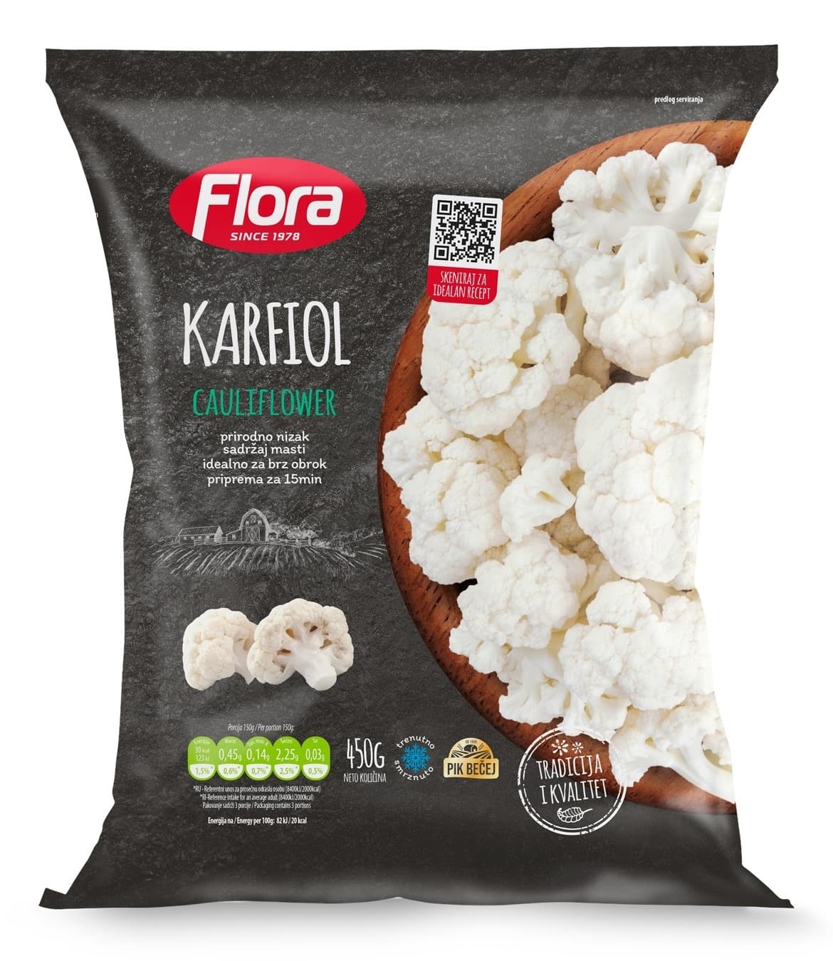 KARFIOL SMRZ 400G FLORA-slika