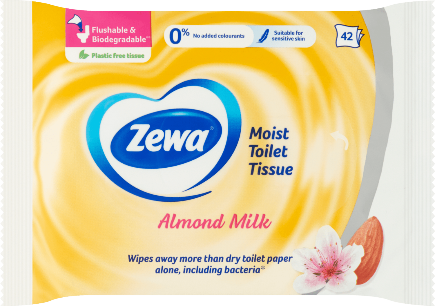 Vlažni toalet papir ZEWA almond milk 42 lista-slika