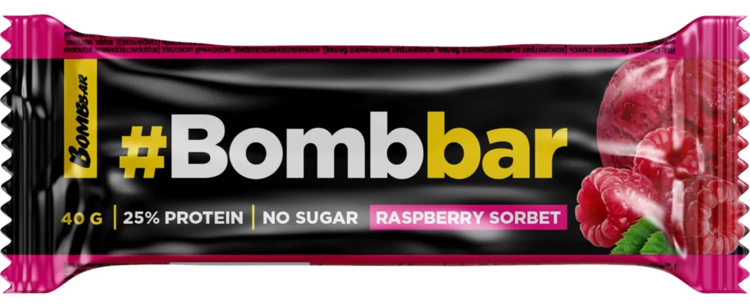 BOMBBAR bar malina čokolada bez šecera 40g-slika