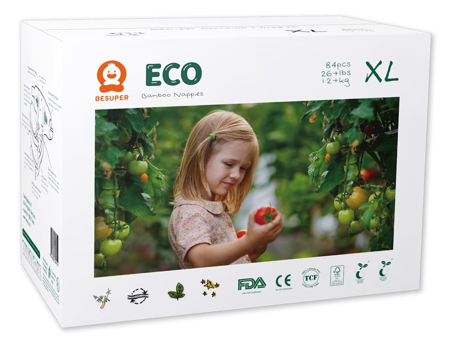 BESUPER pelene eco bamboo XL 84kom-slika