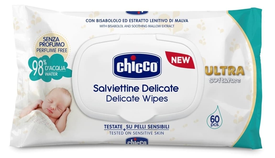 Chicco delicate vlazne maramice 60 kom-slika