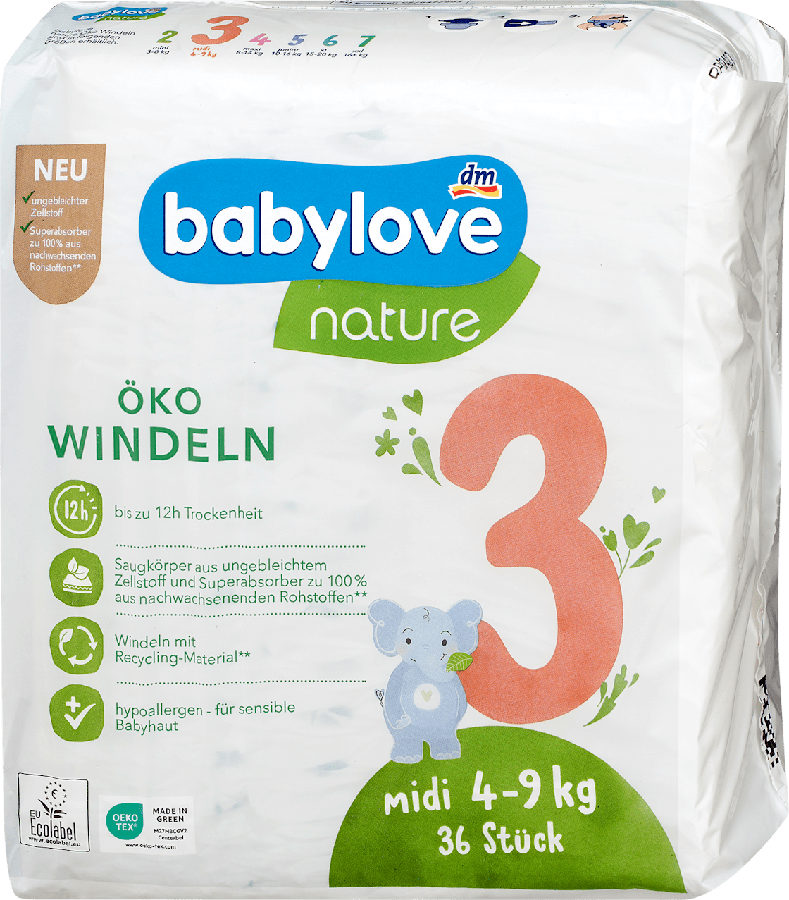 BABYLOVE pelene nature 3 midi 36kom-slika