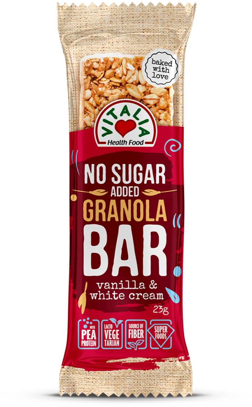 Štanglica VITALIA Granola bar vanilla & white cream 23g-slika