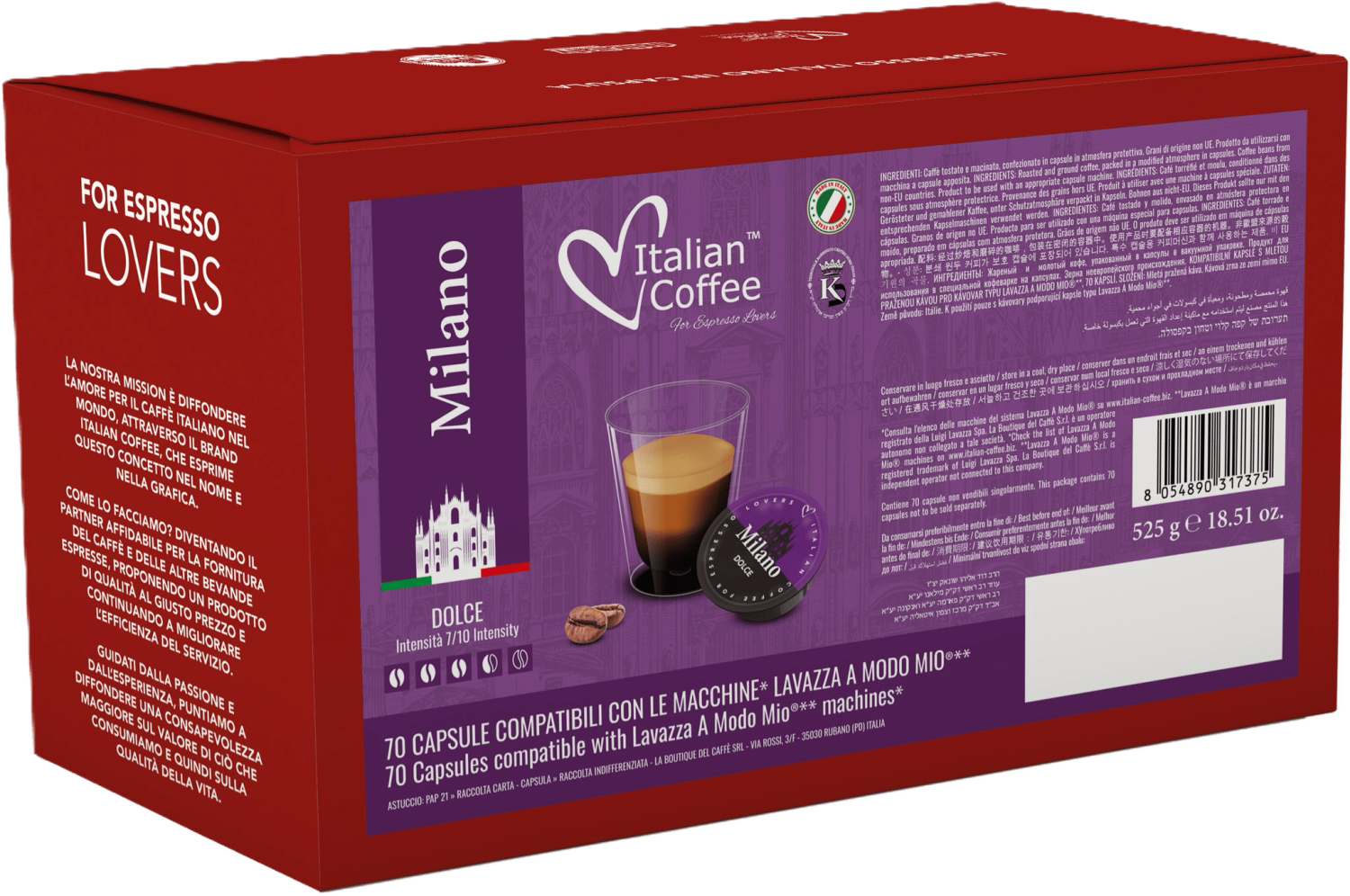 Kapsule ITALIAN COFFEE A Modo Mio Milano Dolce 70kom-slika