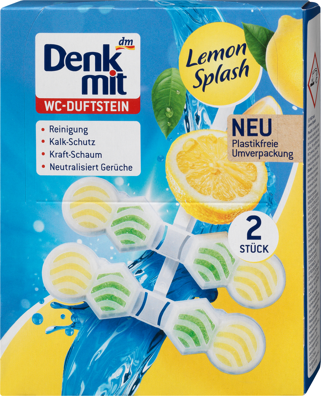 WC kamen DENKMIT lemon splash 2x48g-slika